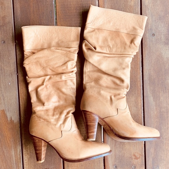 schmik Shoes - Quality genuine leather slouch knee-high Boots w turnover top▪️SIZE 41